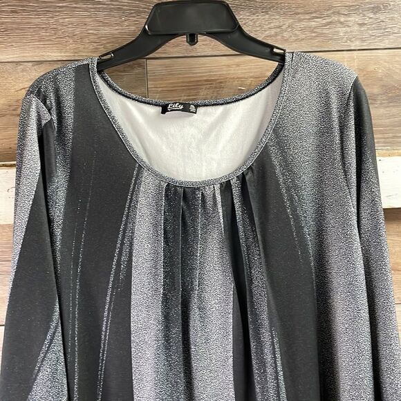 Lily by Firmiana Womens Blouse Tunic Top Black Gray Size 2XL Witchy Goth - Picture 4 of 9